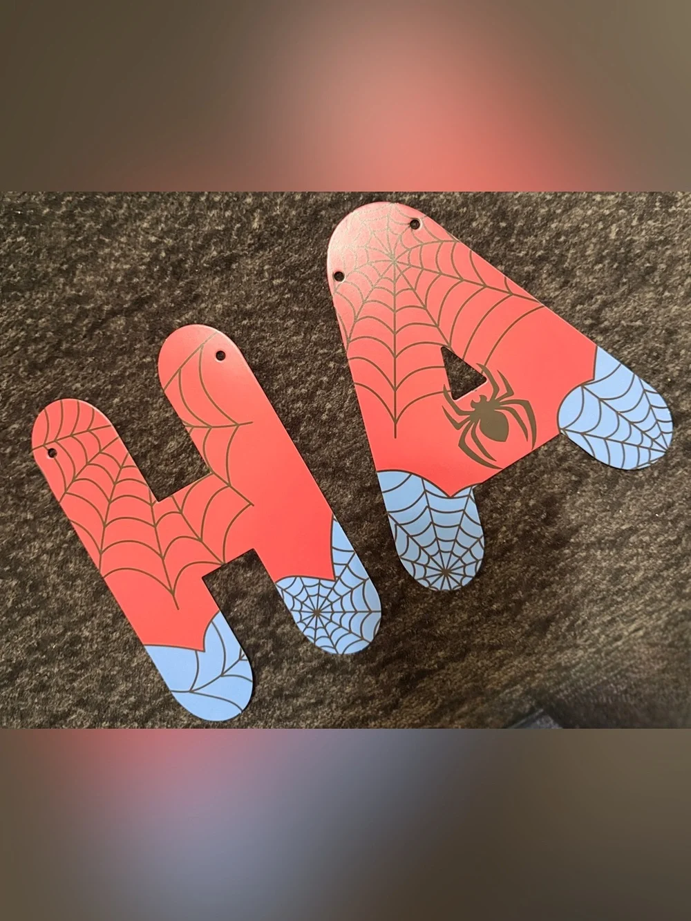 💜 Spider Theme Happy Birthday Banner - Letters